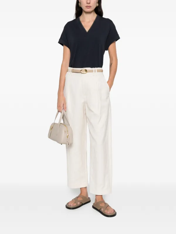 Brunello Cucinelli V-neck T-shirt | Blue | FARFETCH JO