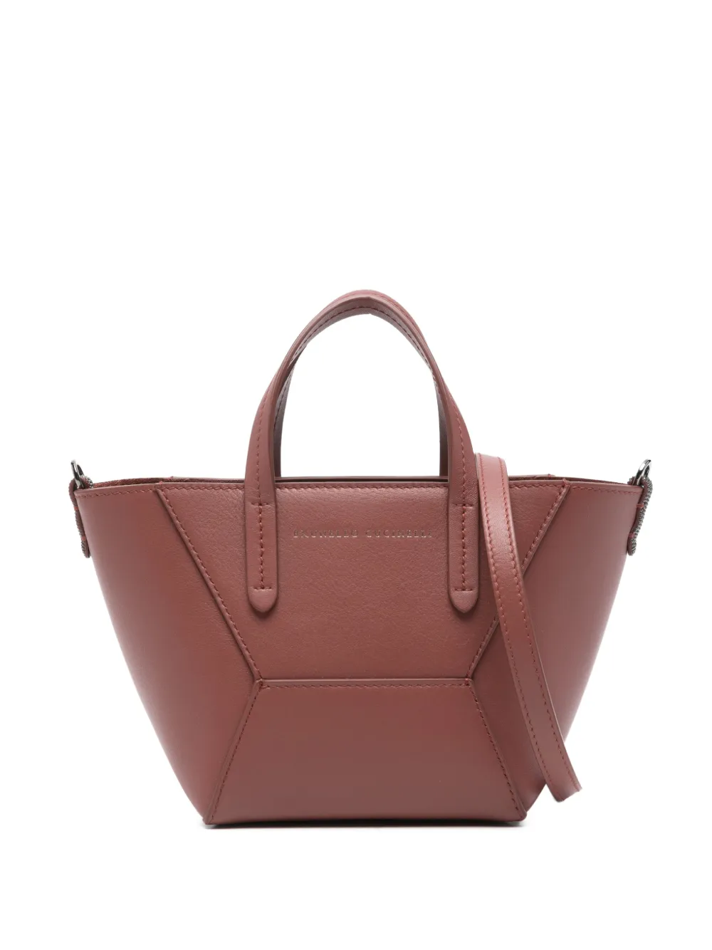 Brunello Cucinelli mini geometric handle tote bag | Red | Image 1