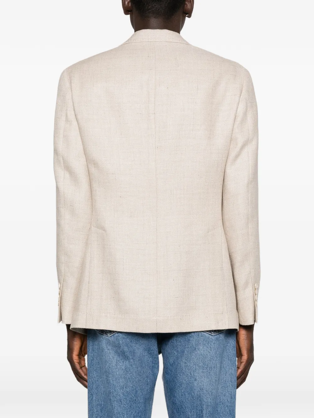 Brunello Cucinelli Blazer met enkele rij knopen Beige