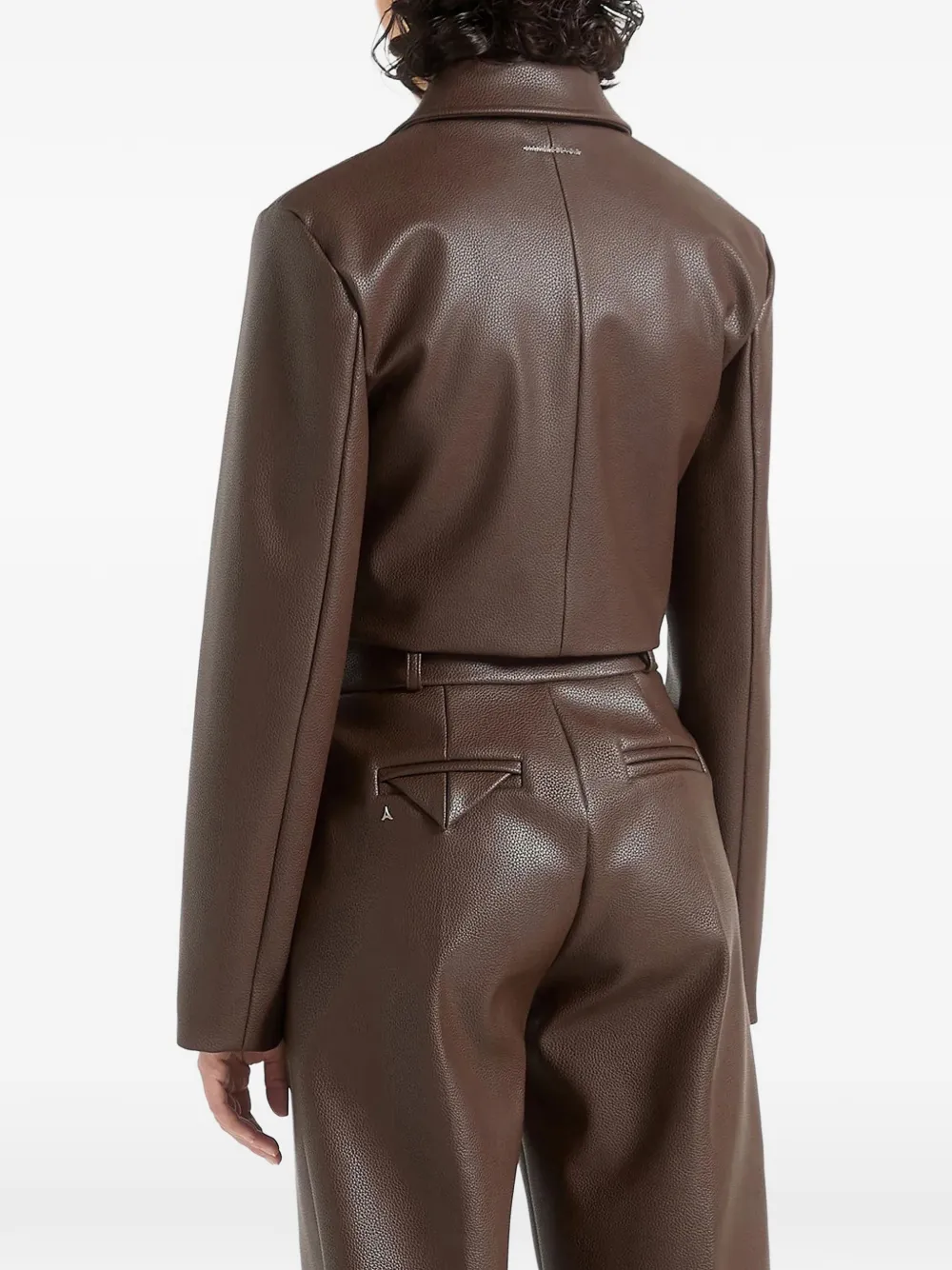 Manière De Voir Ania Pebbled Jacket In Brown