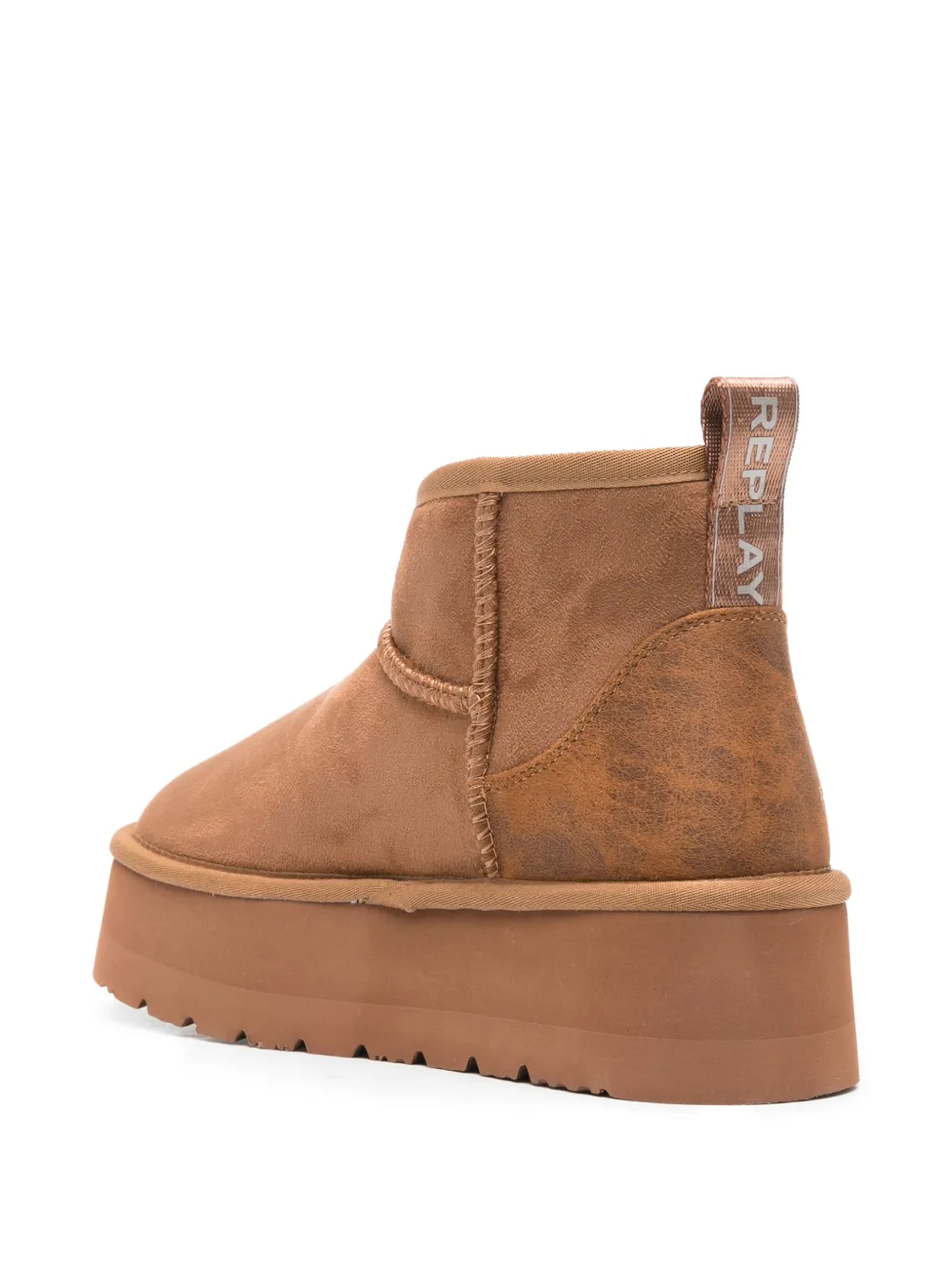 Replay Chic Shearling-lined Platform Ankle Boots In Multi