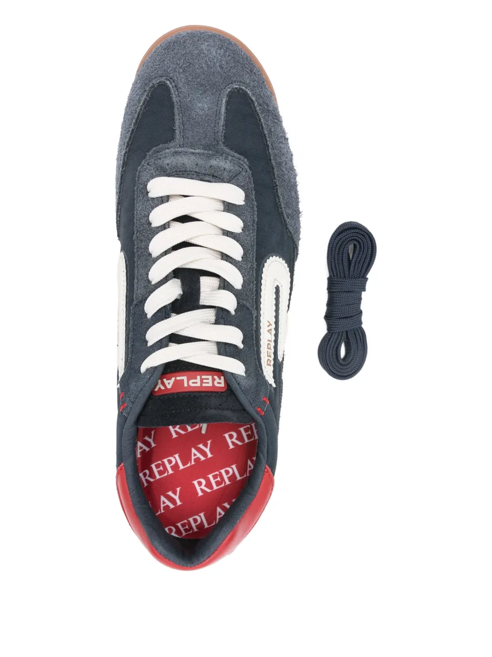 Replay Leren sneakers Blauw