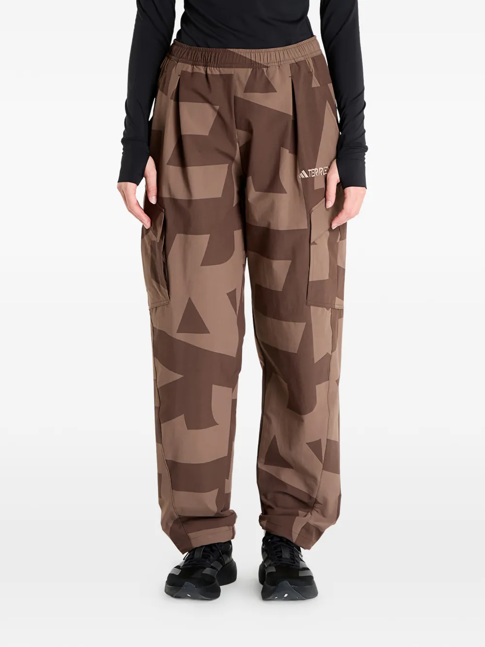 Adidas Originals Printed-design Track Pants In Brown