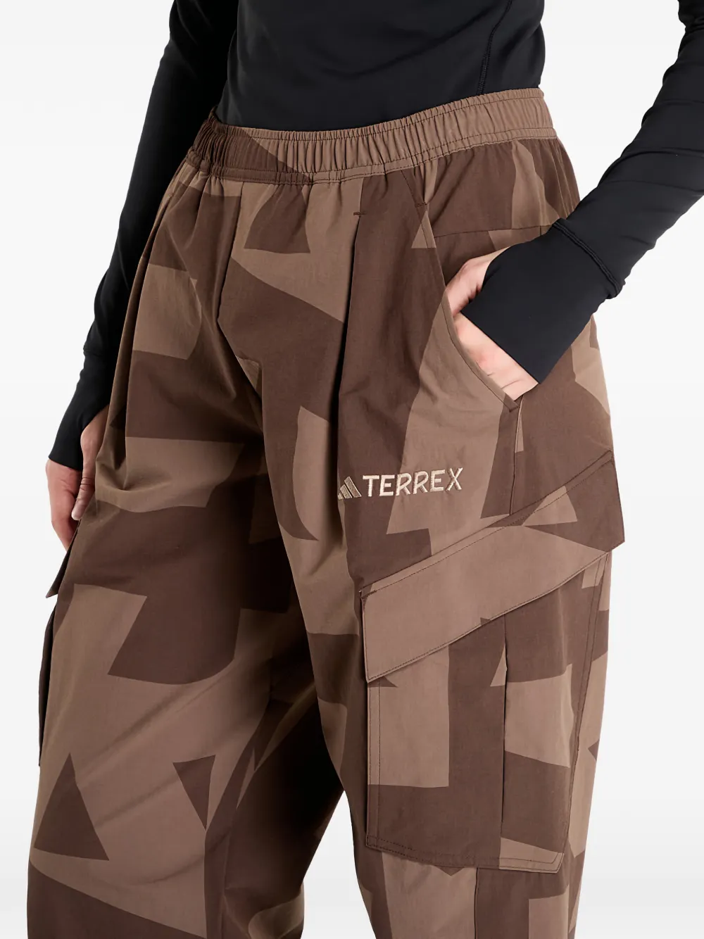 Adidas Originals Printed-design Track Pants In Brown