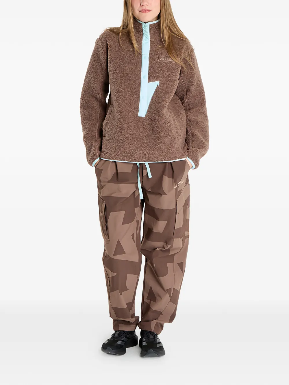 Adidas Originals Logo-patch Sweatshirt In Brown