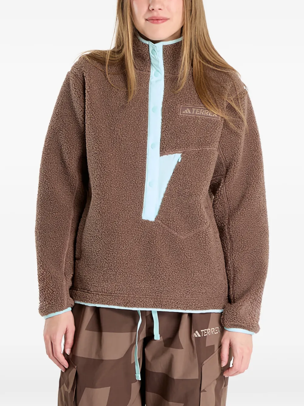 Adidas Originals Logo-patch Sweatshirt In Brown