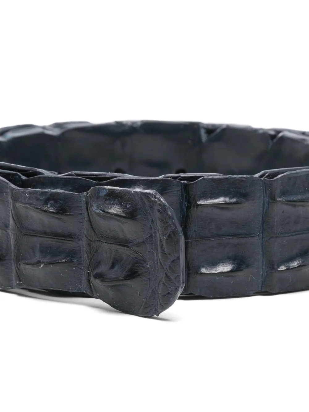  Sommet Crocodile-leather Belt - Blue 