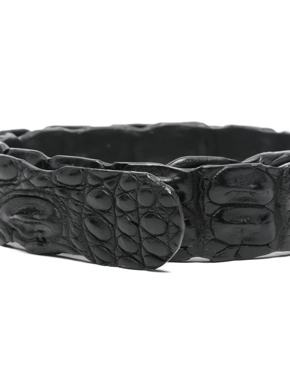  Sommet Crocodile-leather Belt - Black 