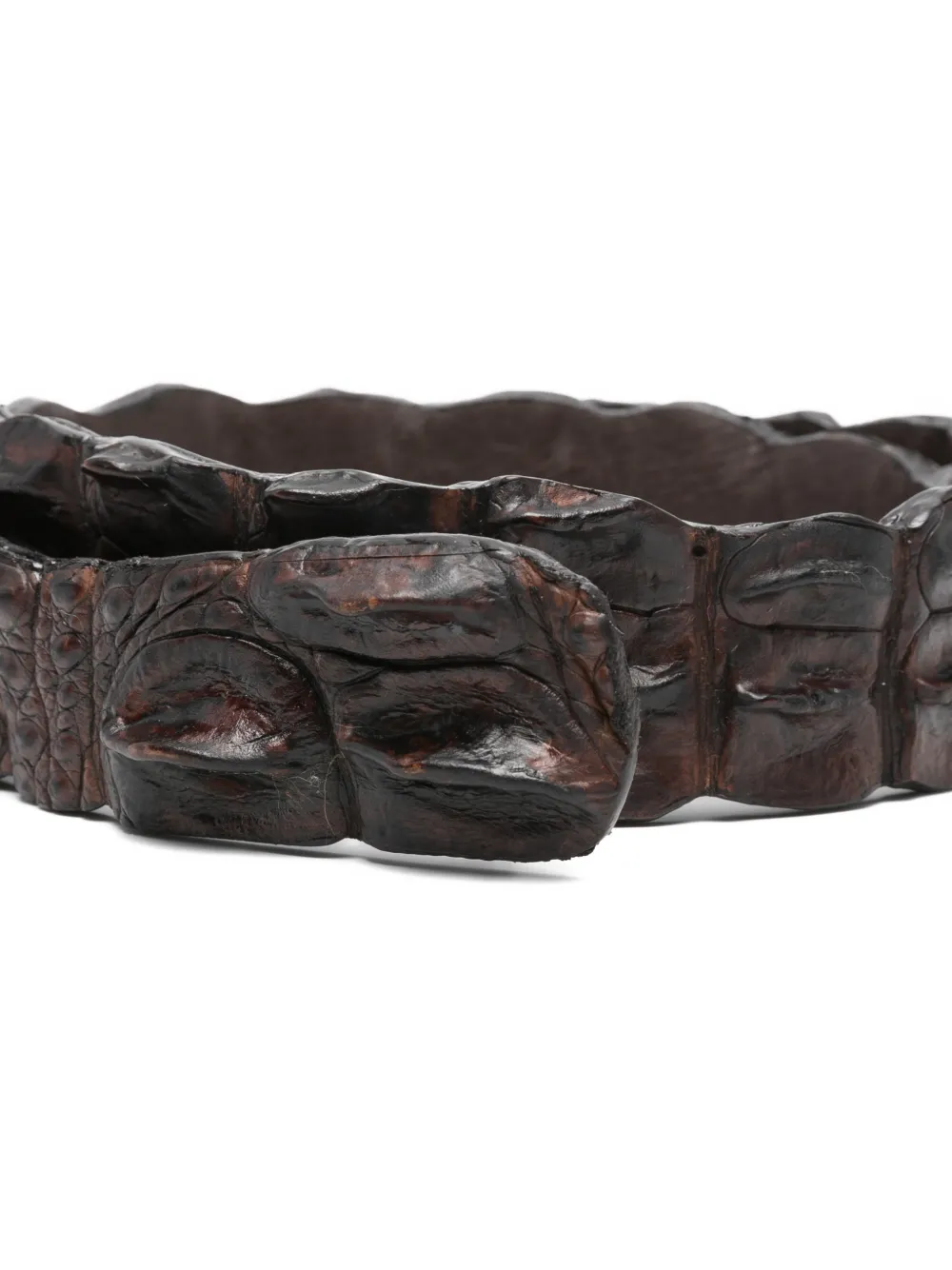  Sommet Crocodile-leather Belt - Brown 