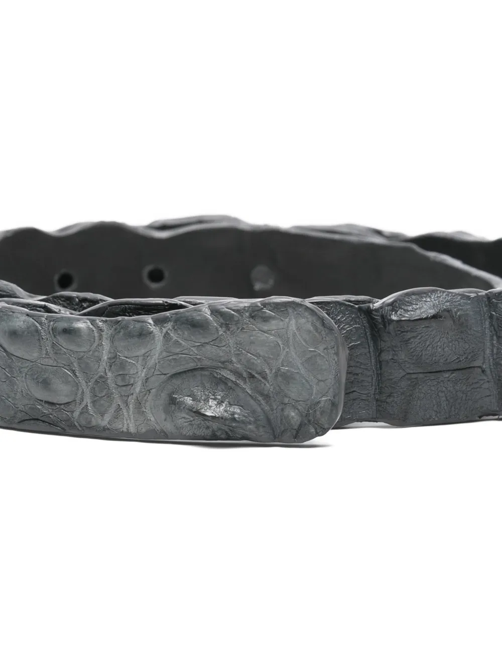  Sommet Crocodile-leather Belt - Grey 