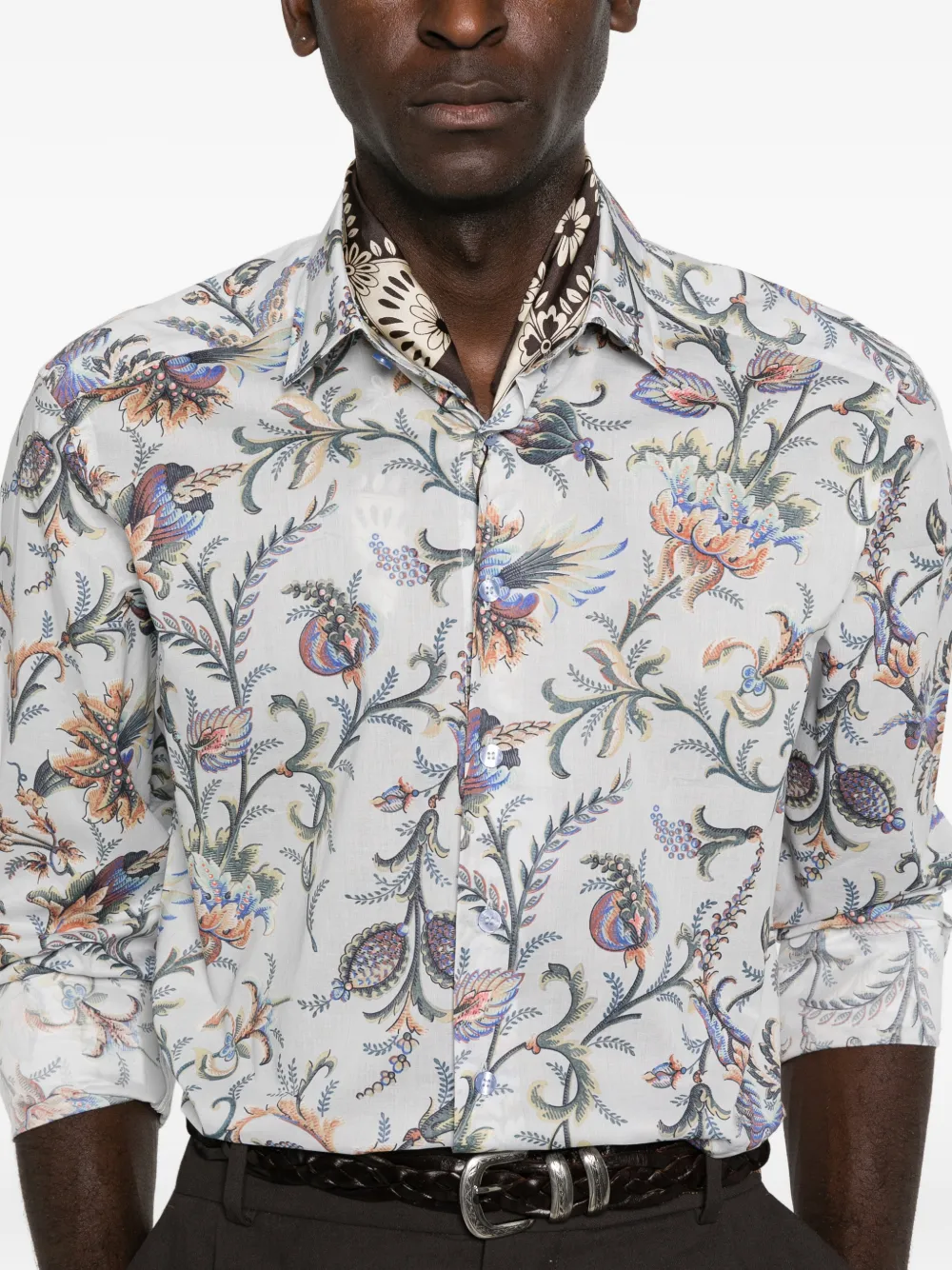 ETRO Overhemd met bloemenprint Blauw