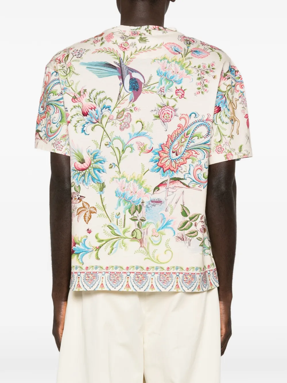 ETRO T-shirt met bloemenprint Beige