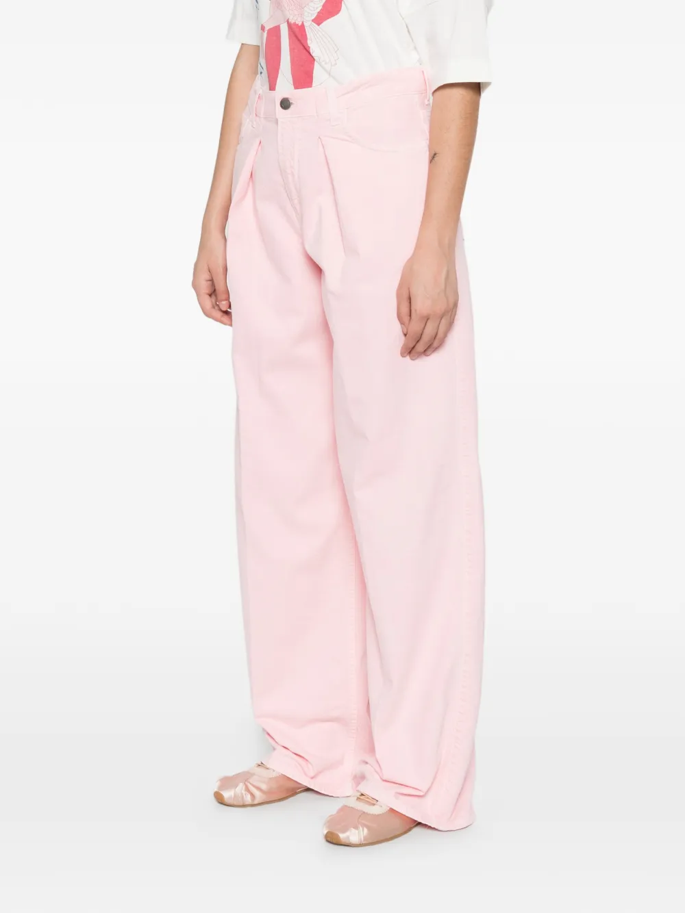 Haikure Candy geplooide jeans met wijde pijpen Roze