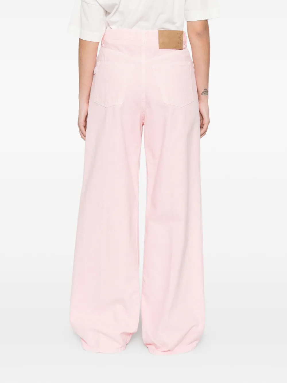 Haikure Candy geplooide jeans met wijde pijpen Roze