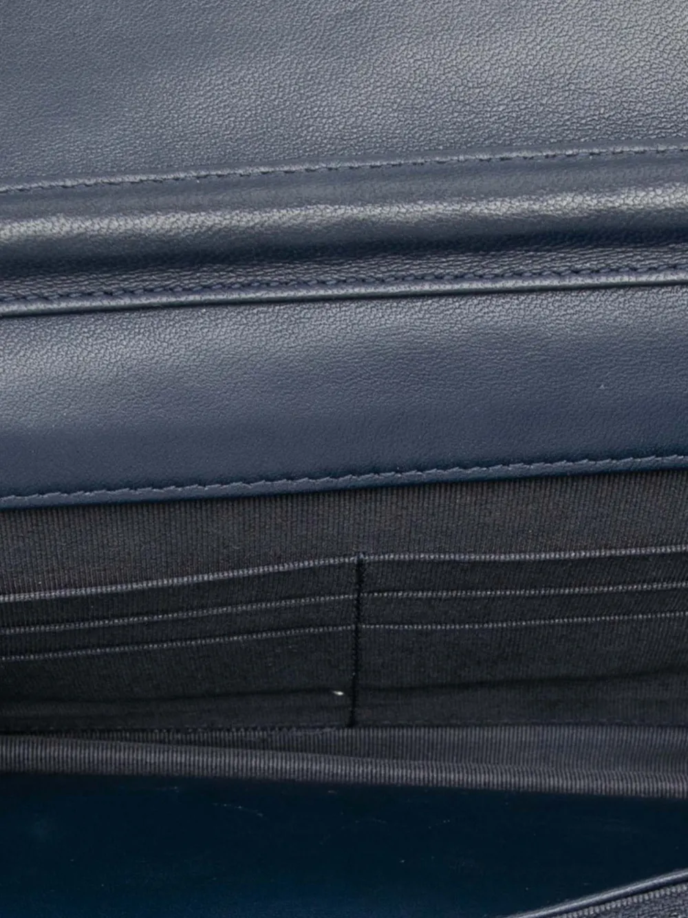 Pre-owned Chanel 2016-2017 Cc Quilted Lambskin Wallet On Chain Crossbody Bag In Blue