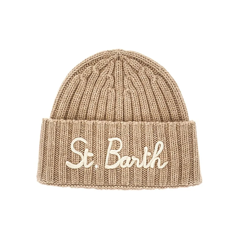 MC2 Saint Barth Kids embroidered beanie - Beige