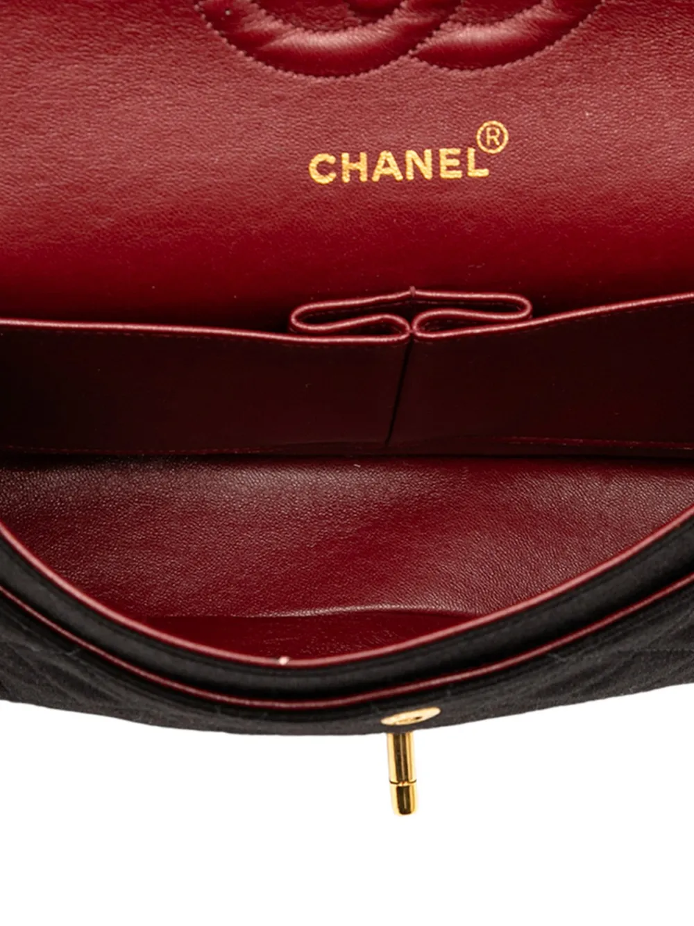 CHANEL Pre-owned 1991-1994 Medium Classic Jersey Double Flap Shoulder Bag In Black