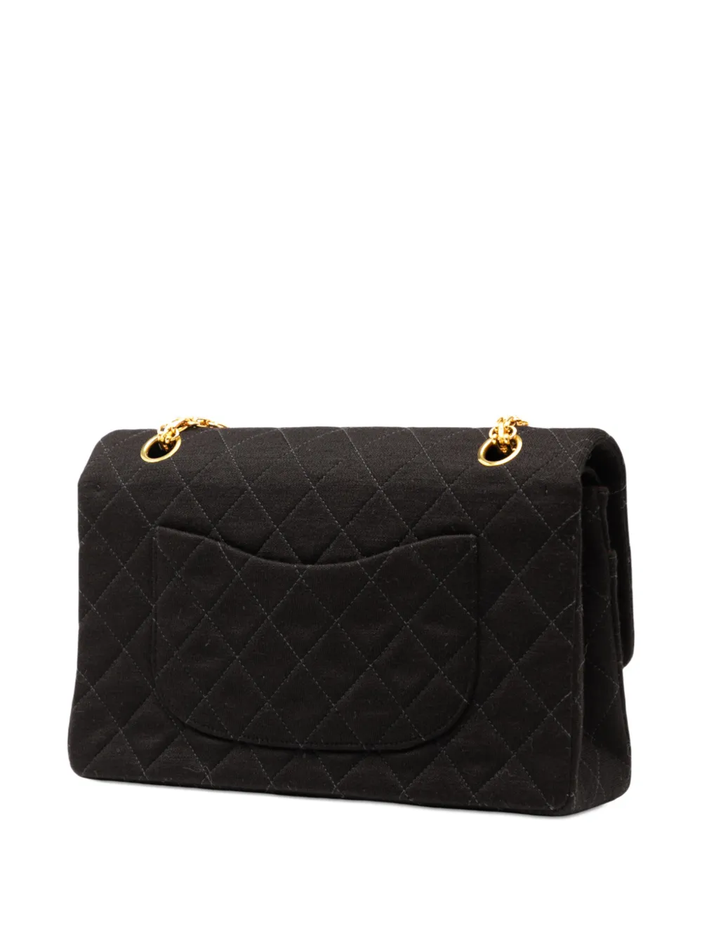 CHANEL Pre-owned 1991-1994 Medium Classic Jersey Double Flap Shoulder Bag In Black