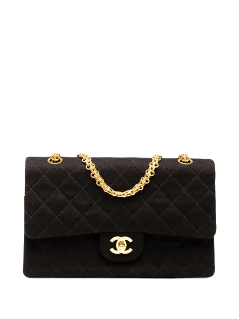 CHANEL Pre-Owned 1991-1994 mittelgroße Classic Double Flap Schultertasche aus Jersey 