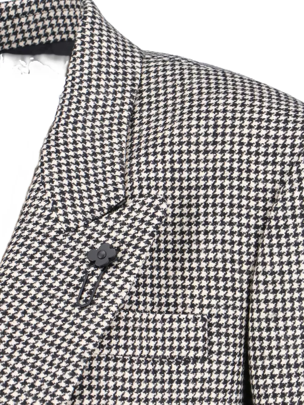 Lardini Houndstooth-pattern Double-breasted Blazer In Gray