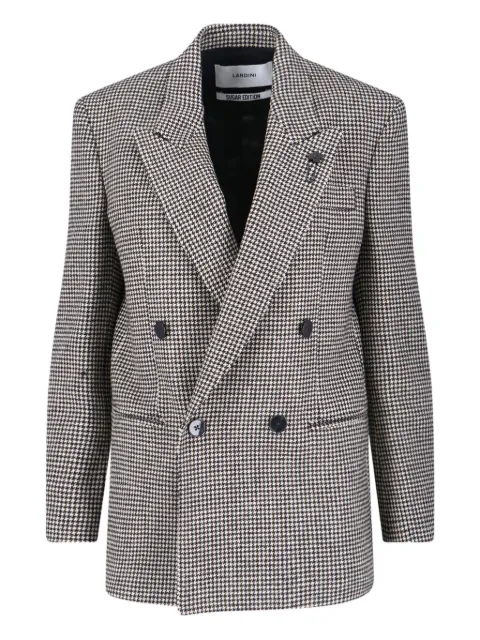 Lardini blazer con motivo pied de poule y doble botonadura