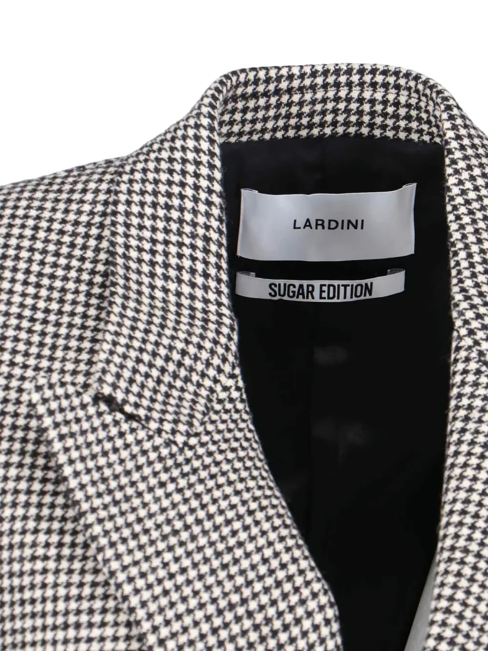 Lardini Houndstooth-pattern Double-breasted Blazer In Gray
