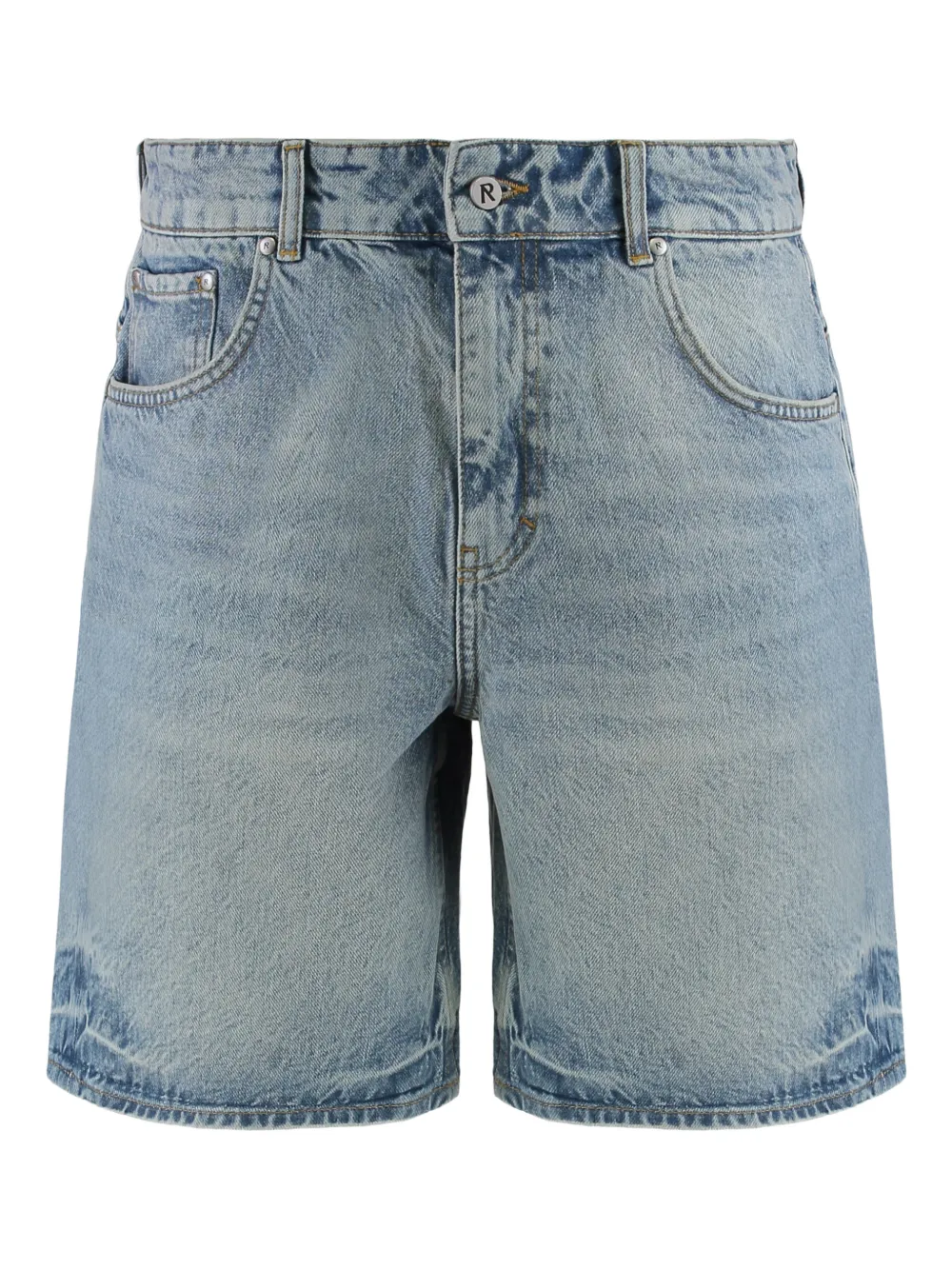 Represent logo-embroidered denim shorts | Blue | Image 1