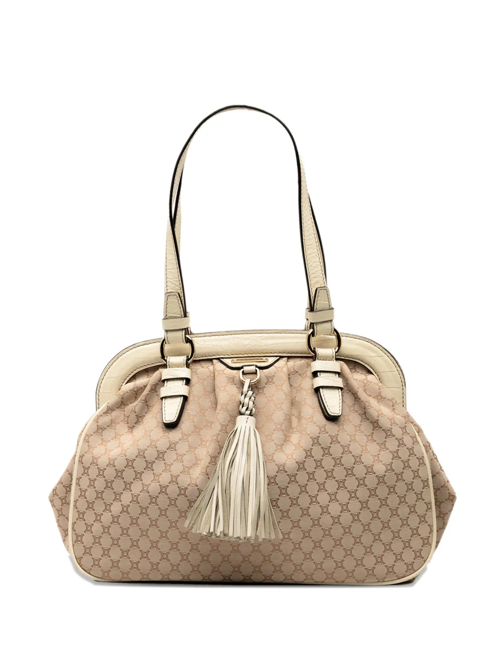 Celine Pre-Owned 2009 Macadam Canvas Tassel Frame satchel | marron | Image 1
