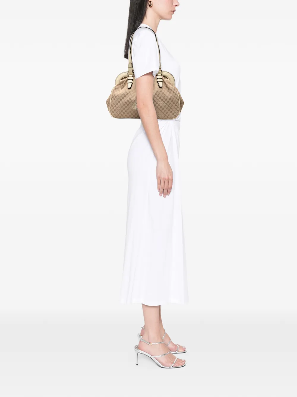 Celine Pre-Owned 2009 Macadam Canvas Tassel Frame satchel | Pre-owned | Image 2