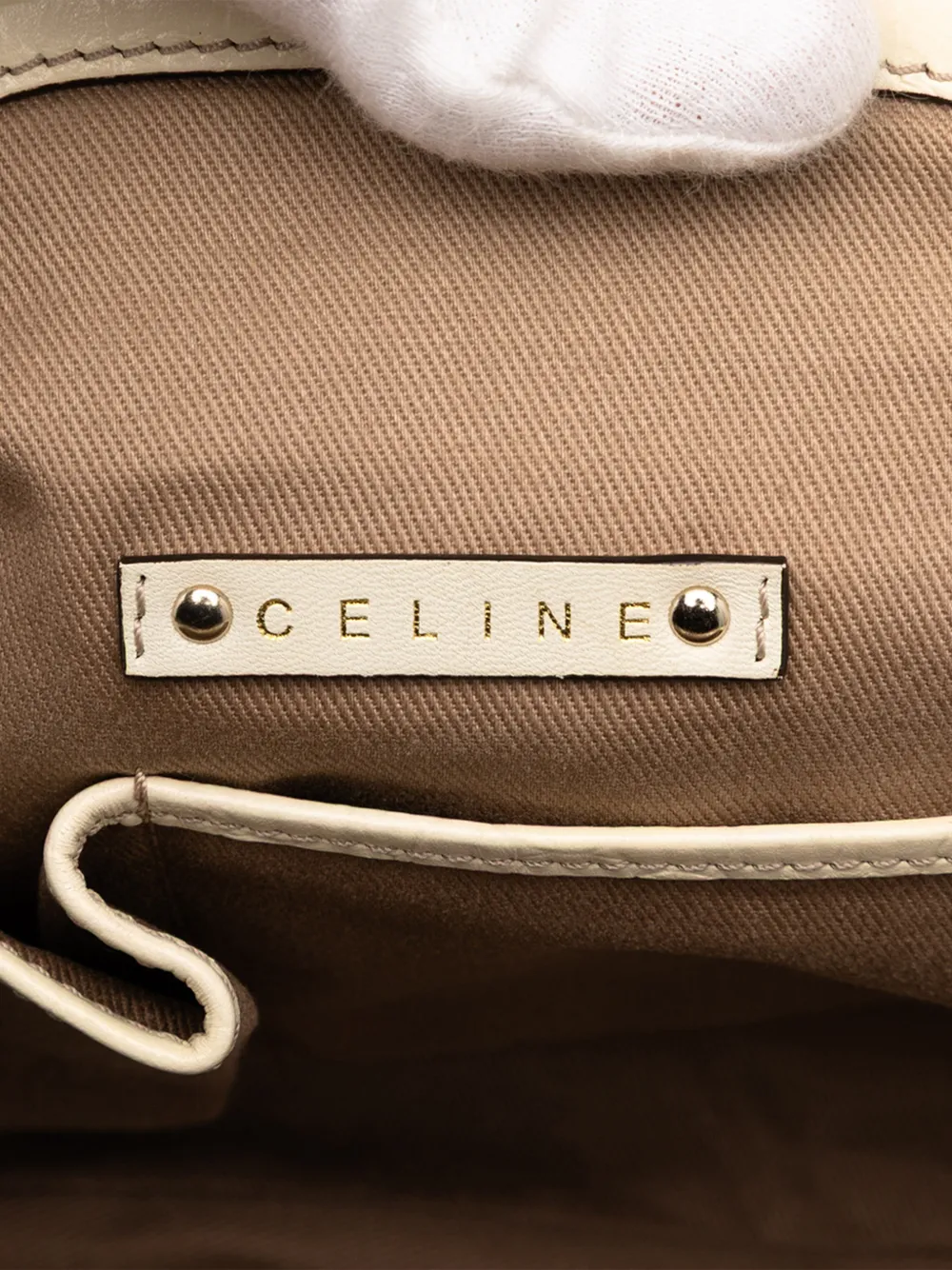 Pre-owned Celine 2009 Macadam Canvas Tassel Frame Satchel In Brown