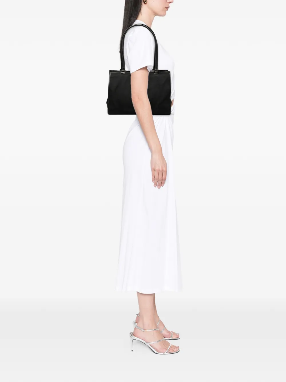 Pre-owned Gucci 2000-2015 Nylon Jackie Tote Bag In Black