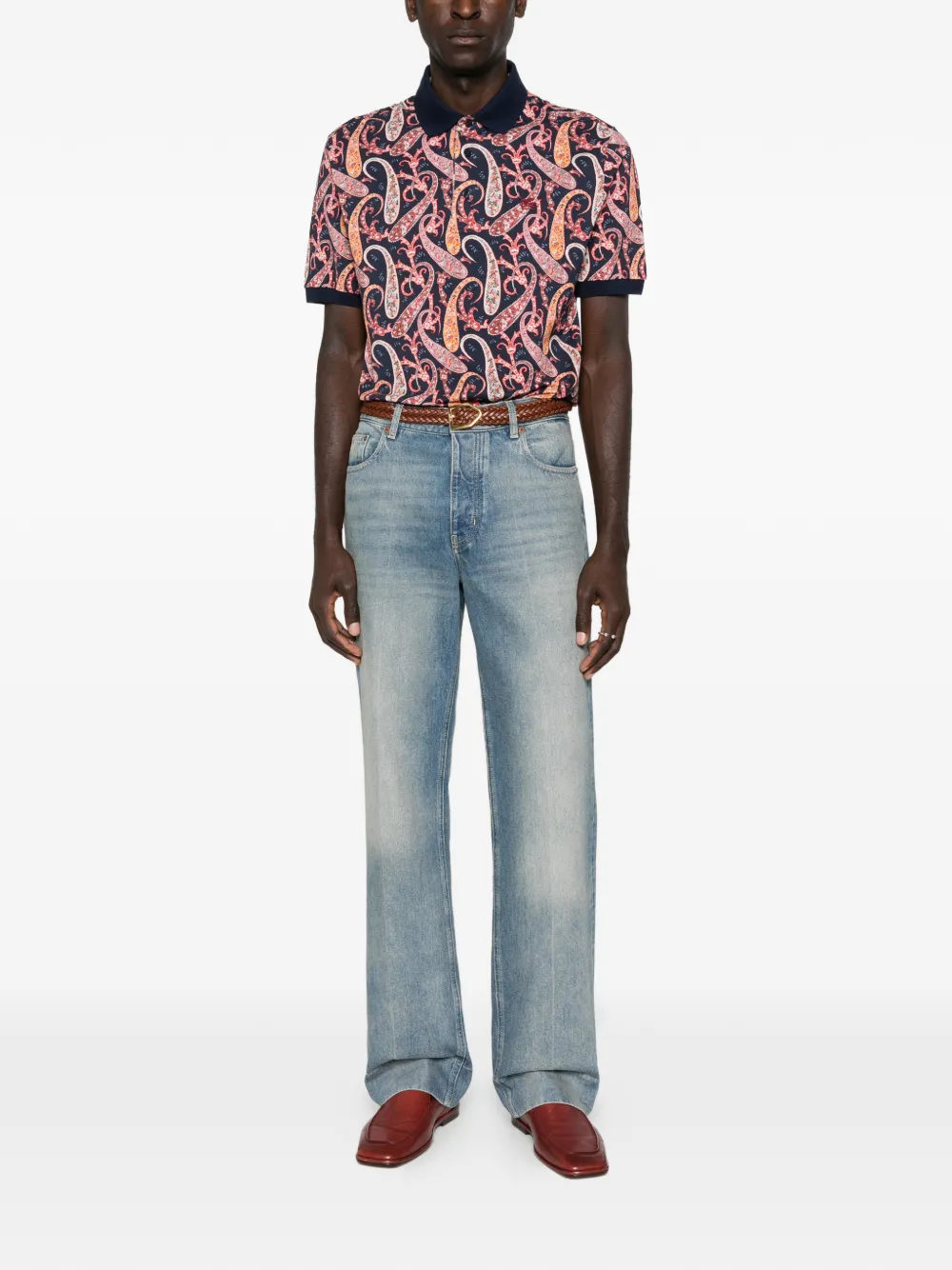 ETRO paisley-print polo shirt - Blauw