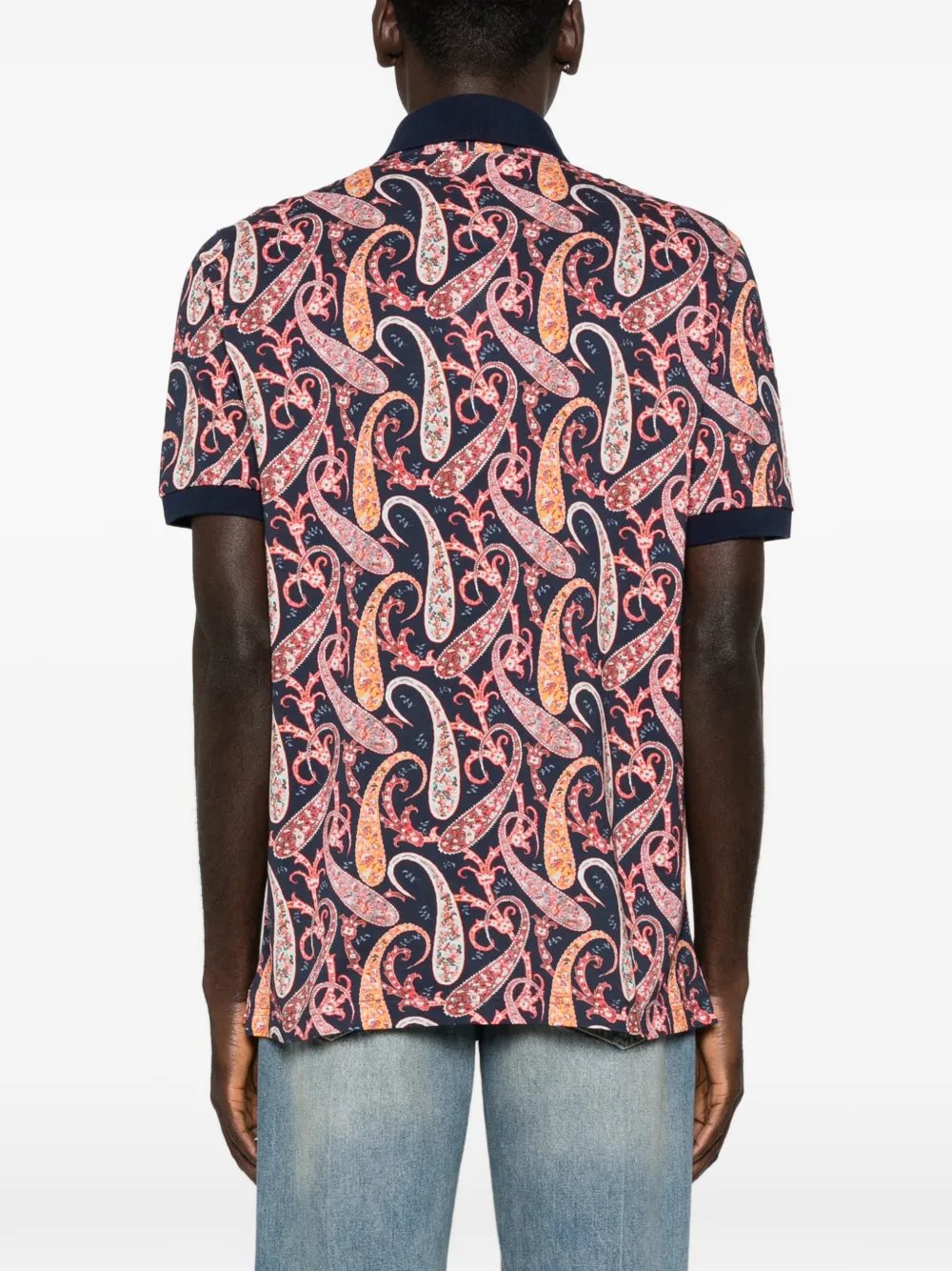 ETRO Poloshirt met paisley-print Blauw