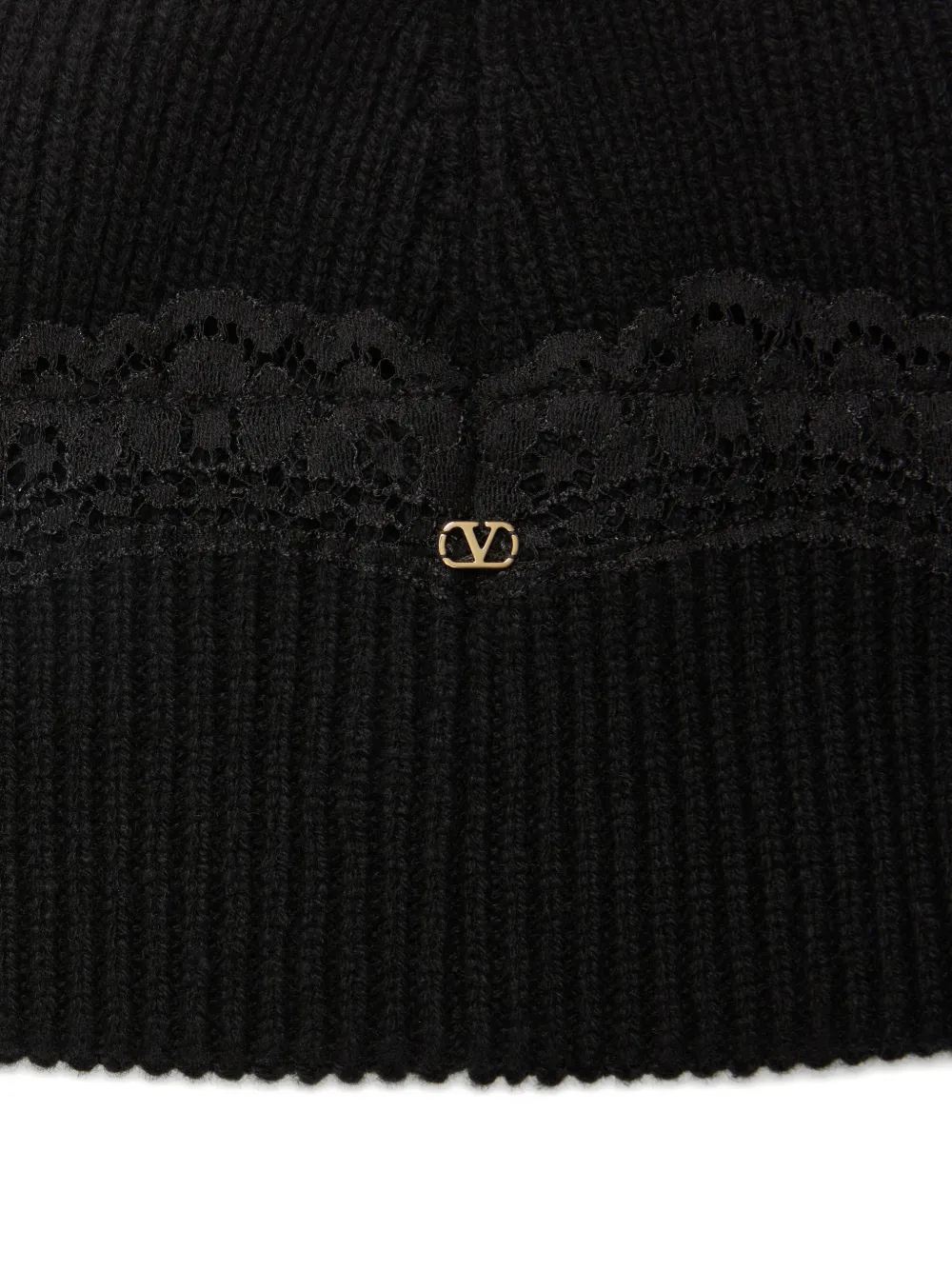 Valentino Vlogo Signature Lace Beanie In Brown