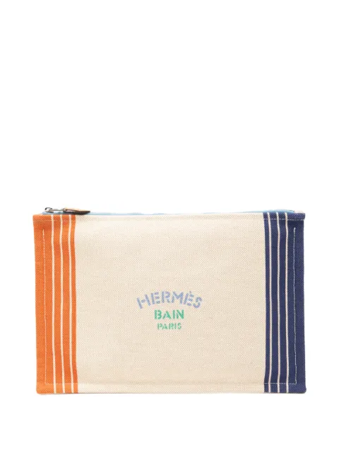 Hermès Pre-Owned 2021-2025 Large H Canvas Maillon Marin case pouch