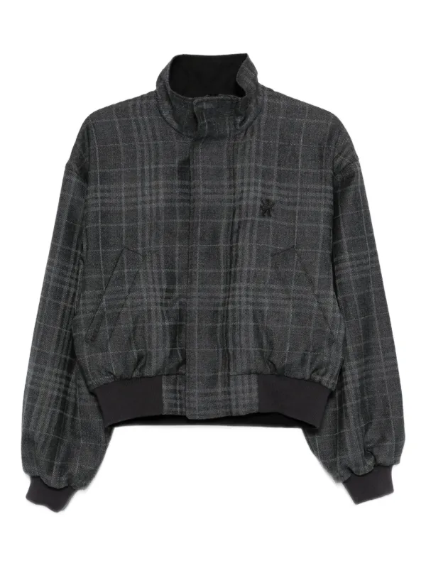 Balenciaga Check Bomber Jacket in Grey