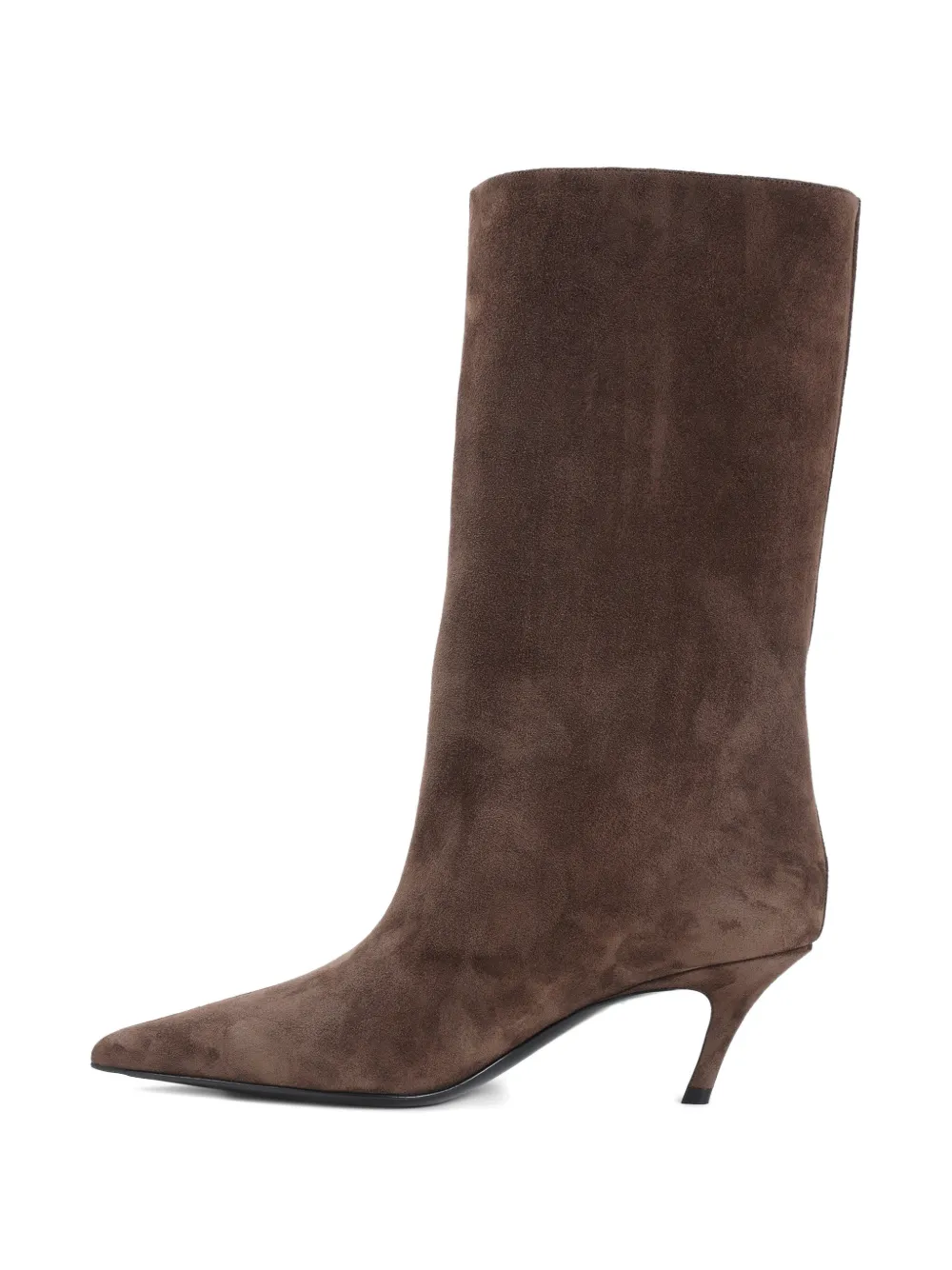 Amina Muaddi Pointed-toe Stiletto-heel Boots In Brown