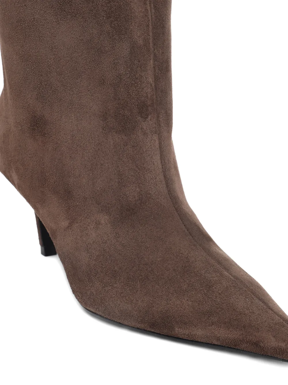 Amina Muaddi Pointed-toe Stiletto-heel Boots In Brown