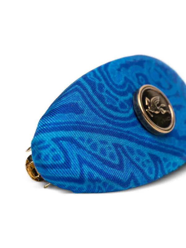 Etro Blue Paisley Hair Clip with Pegasus Design Etro Paisley Medallion Hair Clip In Blue | ModeSens main image 3