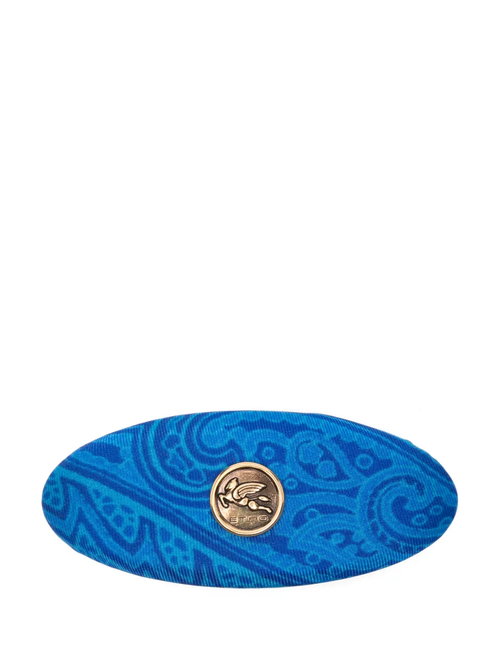 Etro Paisley Medallion Hair Clip In Blue
