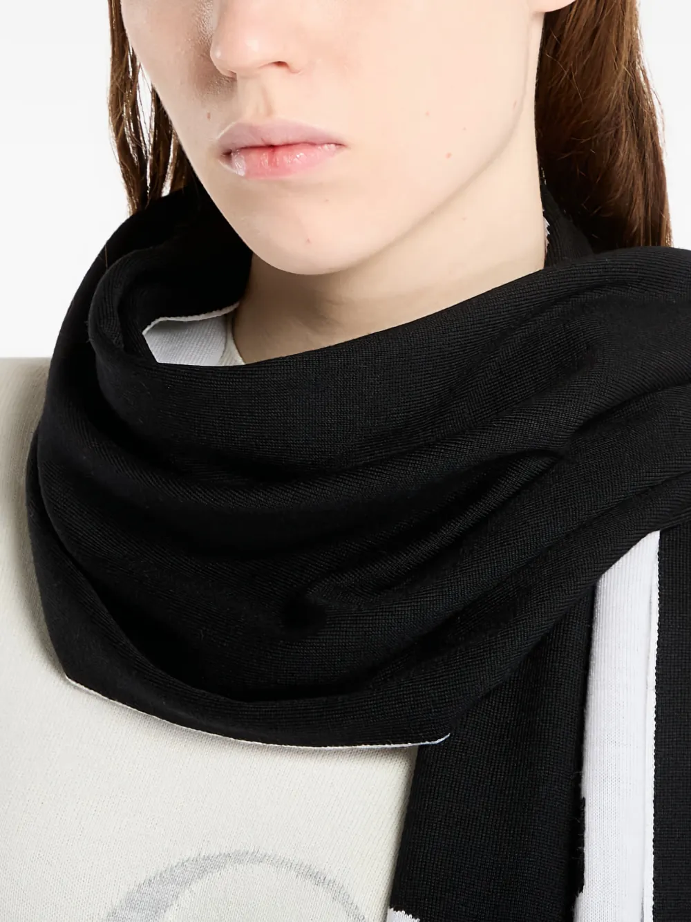 Off-white Logo-print Scarf In Brown