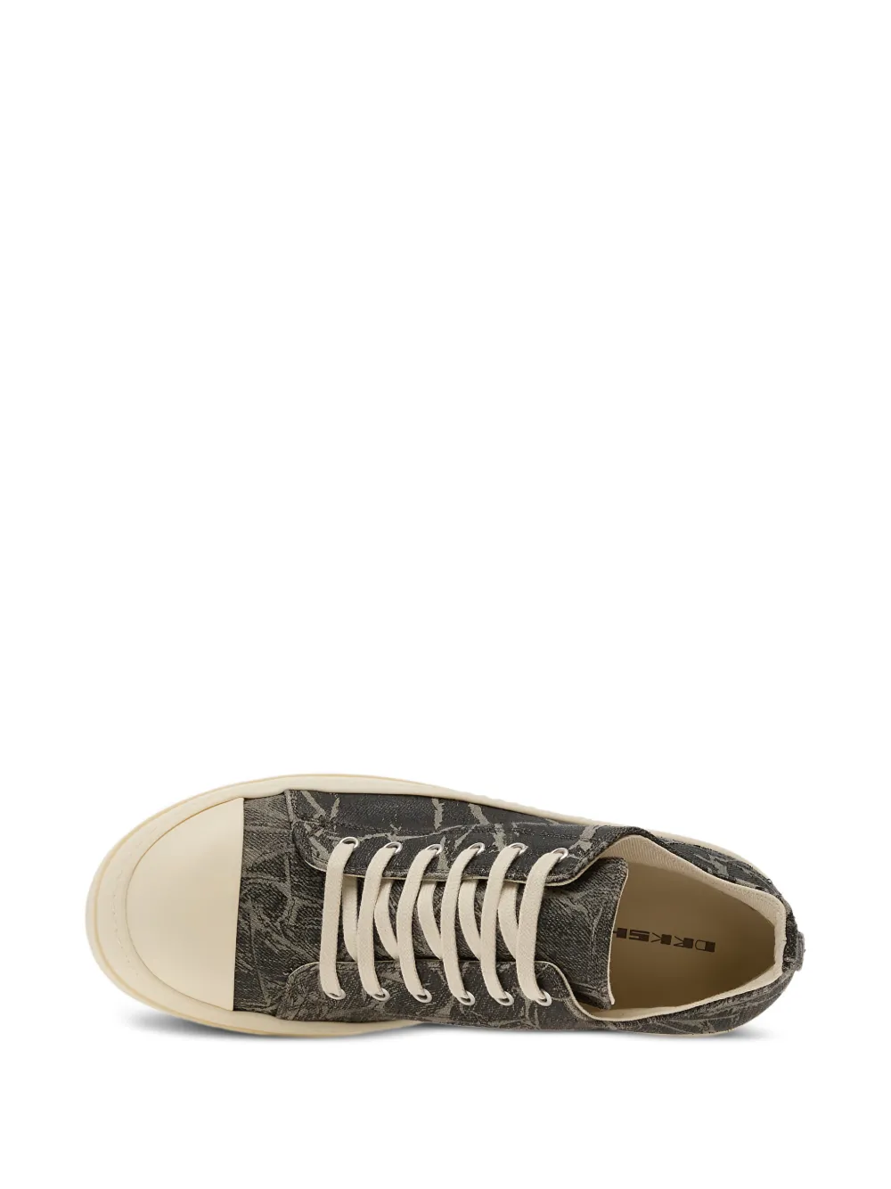 Rick Owens DRKSHDW denim-effect lac-up sneakers Zwart