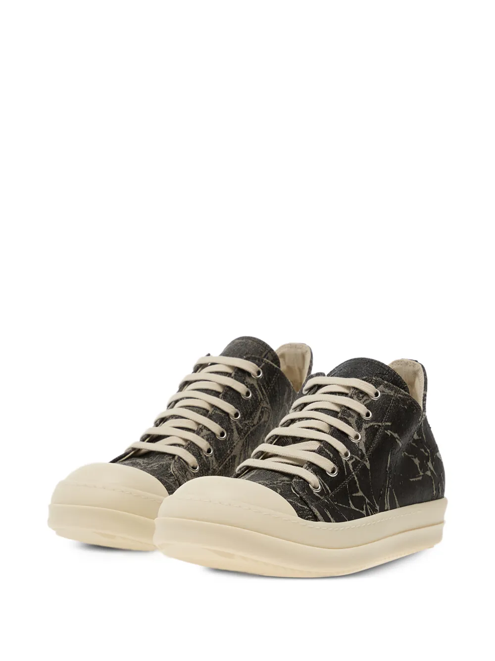 Rick Owens DRKSHDW denim-effect lac-up sneakers Zwart