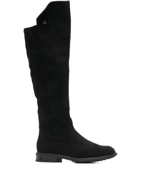 KEYS side zip calf suede knee-high boots