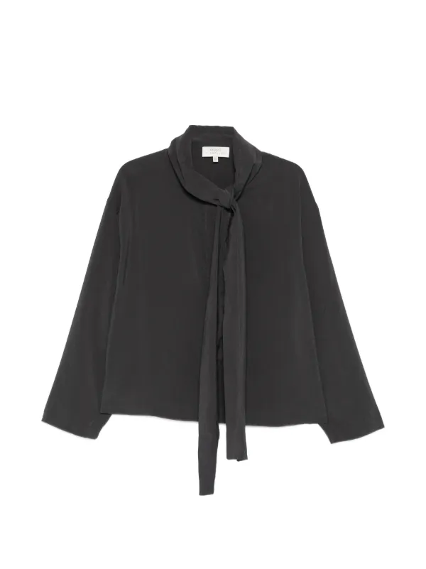 Studio Nicholson Colt Neck Tie Shirt in Grey