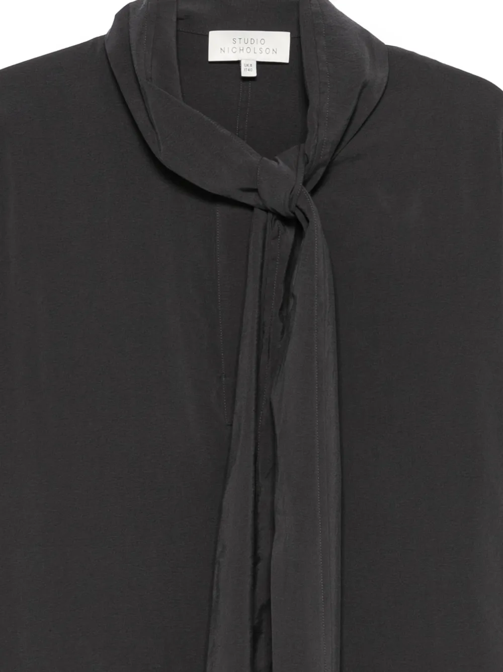  Studio Nicholson Colt Neck Tie Shirt - Grey 