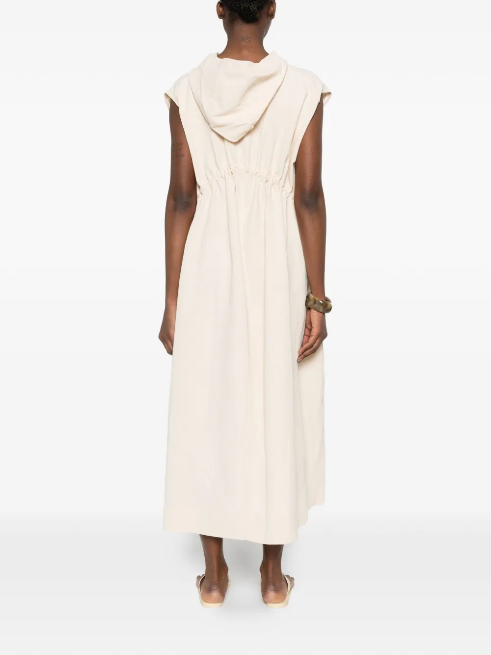 Studio Nicholson Maxi-jurk met capuchon en rits Beige