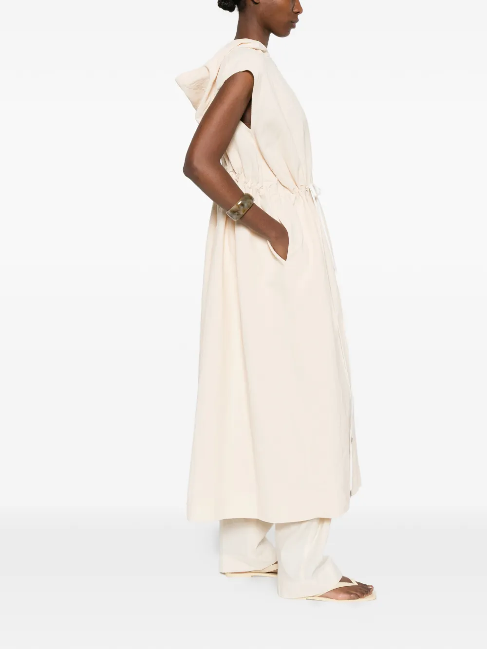  Studio Nicholson Hooded Zip-up Maxi Dress - Neutrals 