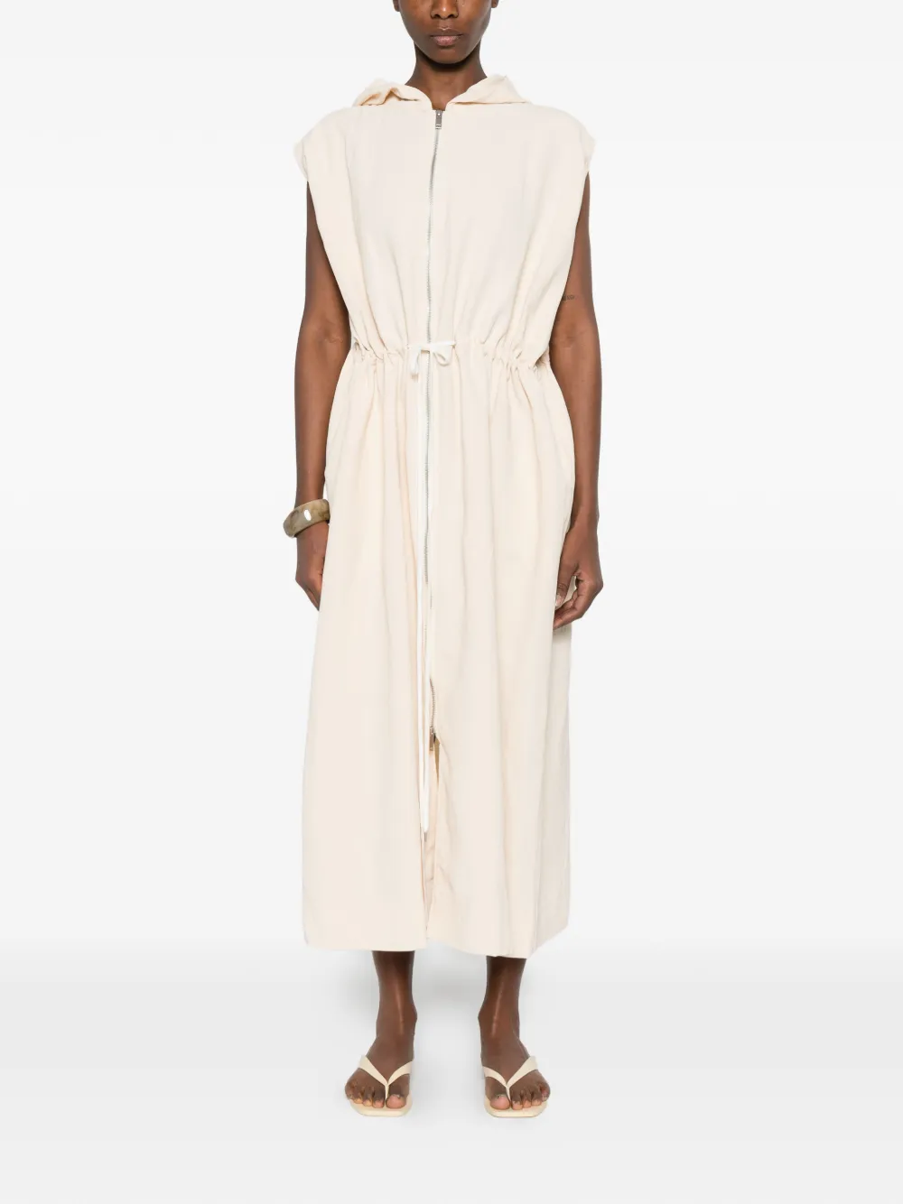  Studio Nicholson Hooded Zip-up Maxi Dress - Neutrals 