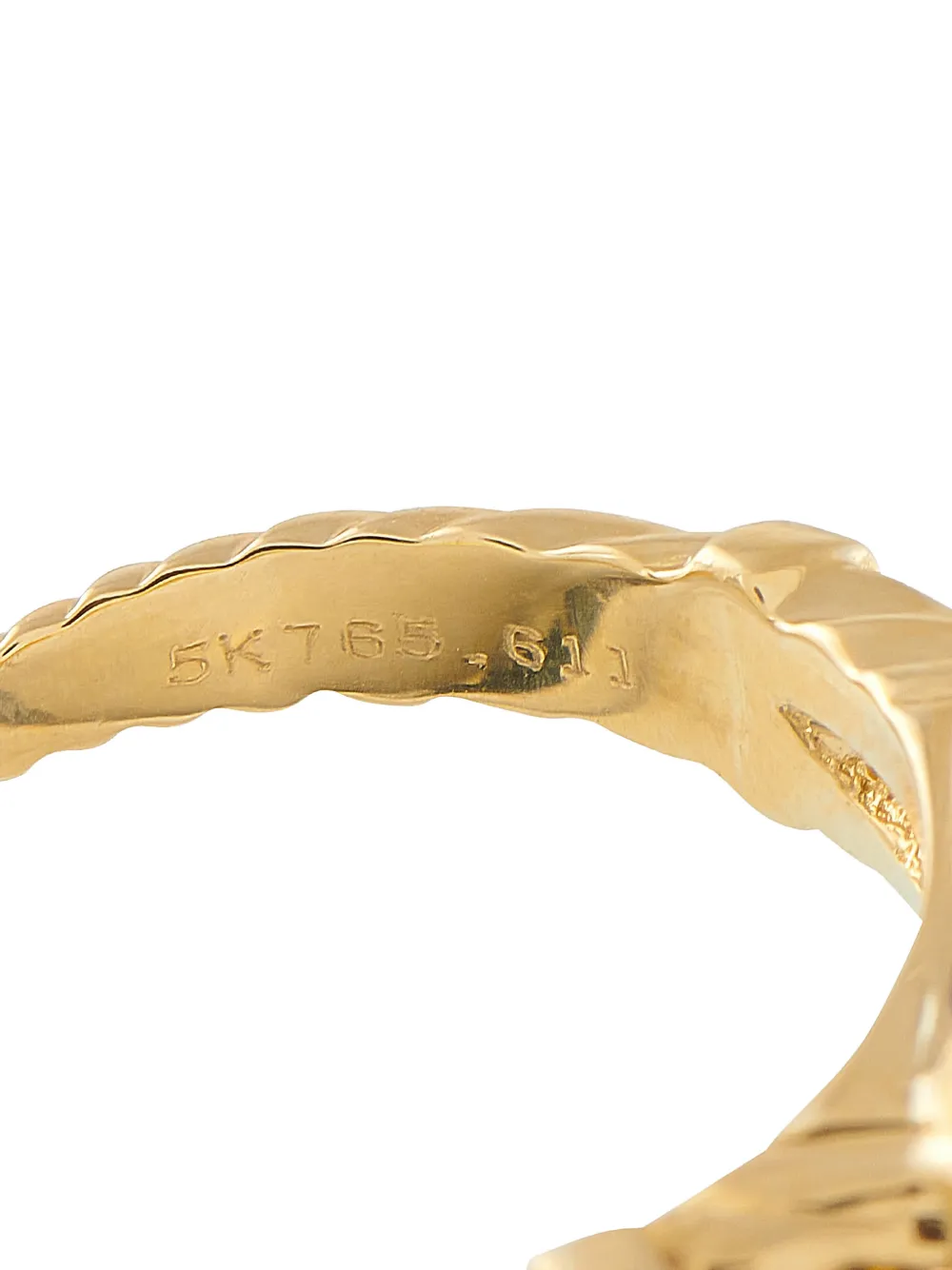 VAN CLEEF & ARPELS Pre-owned 18k Yellow Gold Alhambra Diamond And Lapis Lazuli Ring